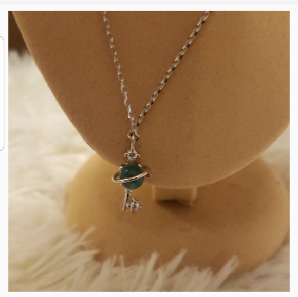 Silver Key water drop longsterling silver necklace - Picture 6 of 8